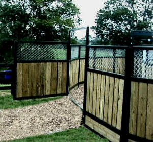 EquiGym Portable Fences with outer gate open and surface ramp